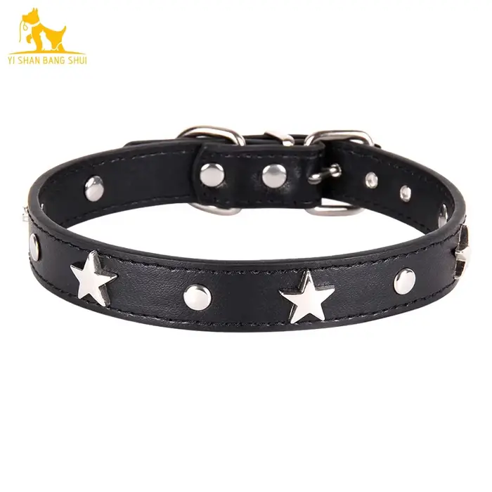 Collier pour chien de compagnie clouté en forme d'étoile S/M/L, colliers en cuir pour chiots pour pe