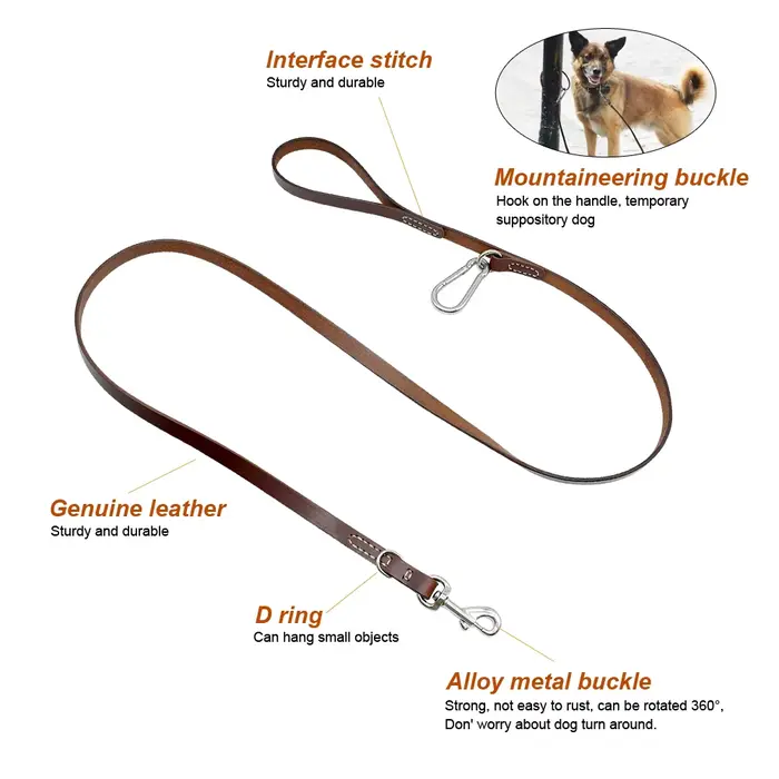 Laisse en cuir pour chien Pitbull
