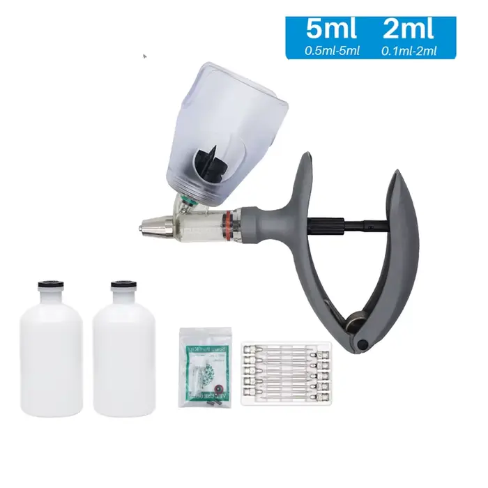 Seringue vétérinaire pour animaux de 2Ml/5Ml, injecteur de vaccin continu réglable pour poulet, coch