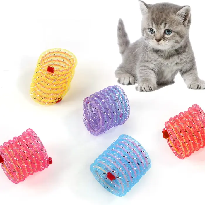 Jouets interactifs pour chaton et chat, jouet à ressorts colorés, jouet pour animaux de compagnie, r