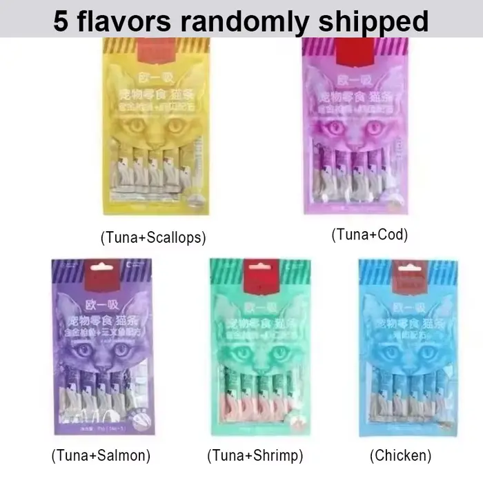 5X collations pour animaux de compagnie bandes pour chats, nourriture humide pour jeunes chats, paqu
