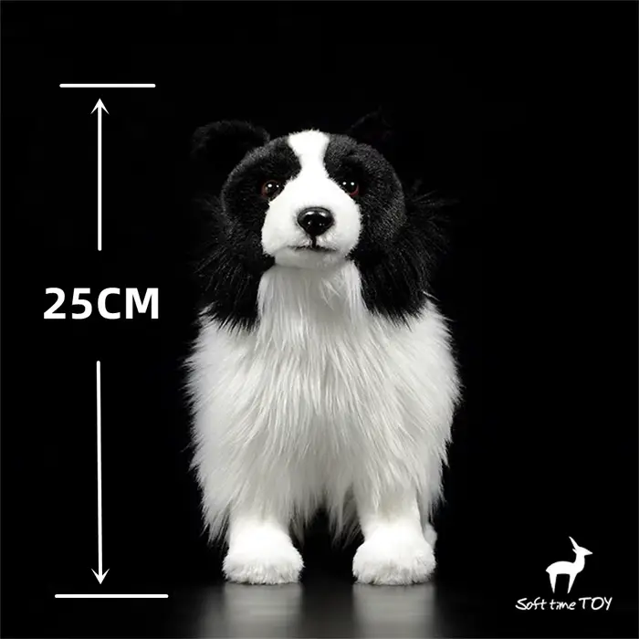 Border Collie haute fidélité Anime mignon peluche mouton chien jouets en peluche animaux réalistes S