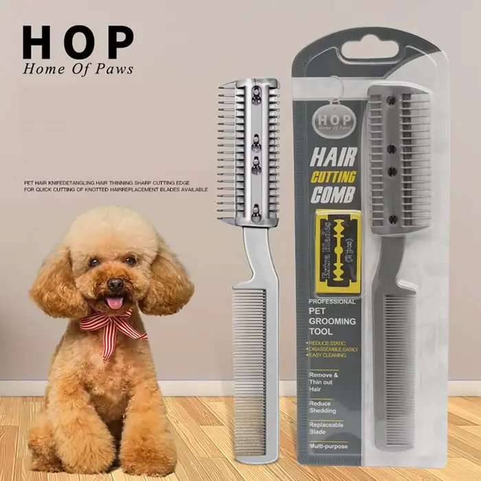 Peigne de rasoir pour chiens et chats avec 1 lame supplémentaire, peigne de rasoir pour animaux de c